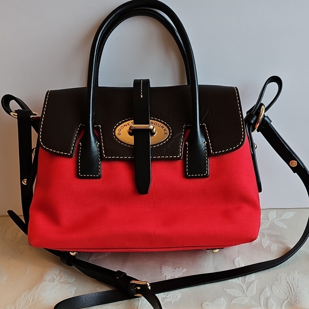 Dooney & Bourke Red and Brown Satchel